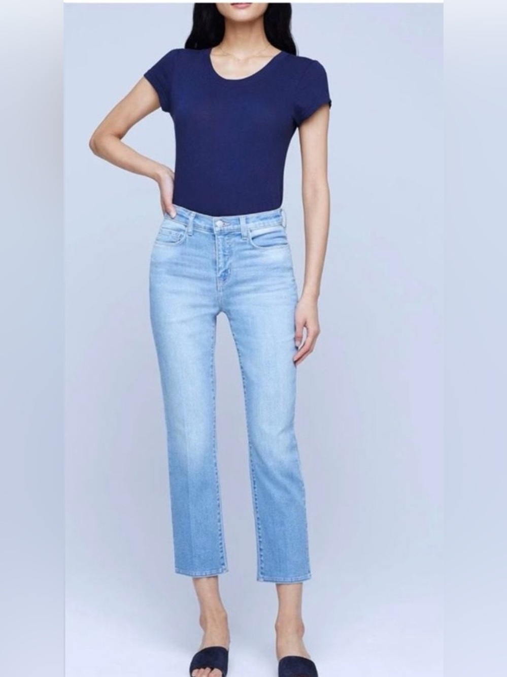 L’agence Alexia High Rise Crop Straight Cigarette Jean in Melrose Size 26